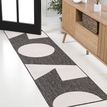 Lucian Modern Geometric Abstract Two-tone Indoor/Outdoor Area Rug